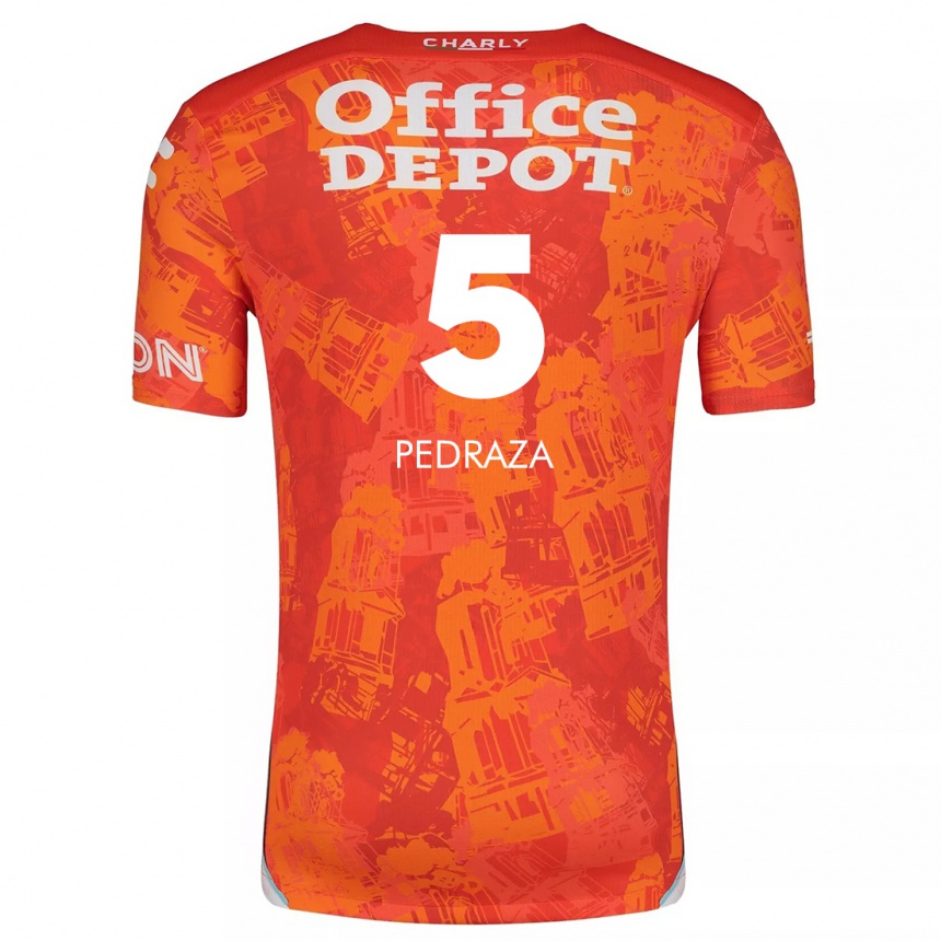 Niño Fútbol Camiseta Pedro Pedraza #5 Naranja Blanco 2ª Equipación 2024/25 Perú