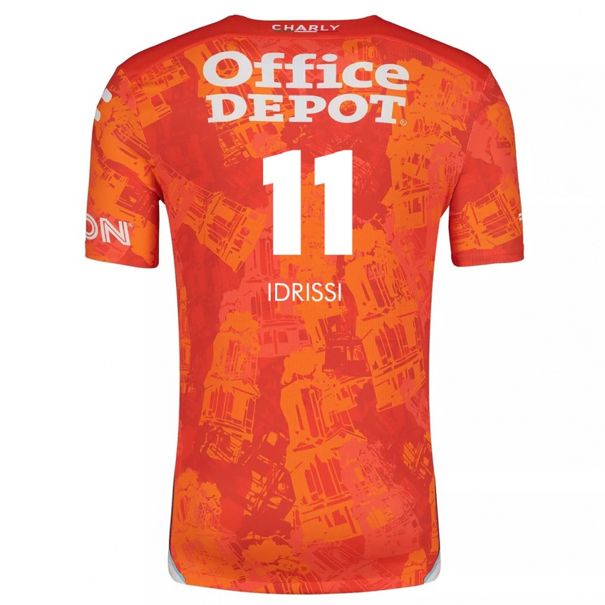 Niño Fútbol Camiseta Oussama Idrissi #11 Naranja Blanco 2ª Equipación 2024/25 Perú