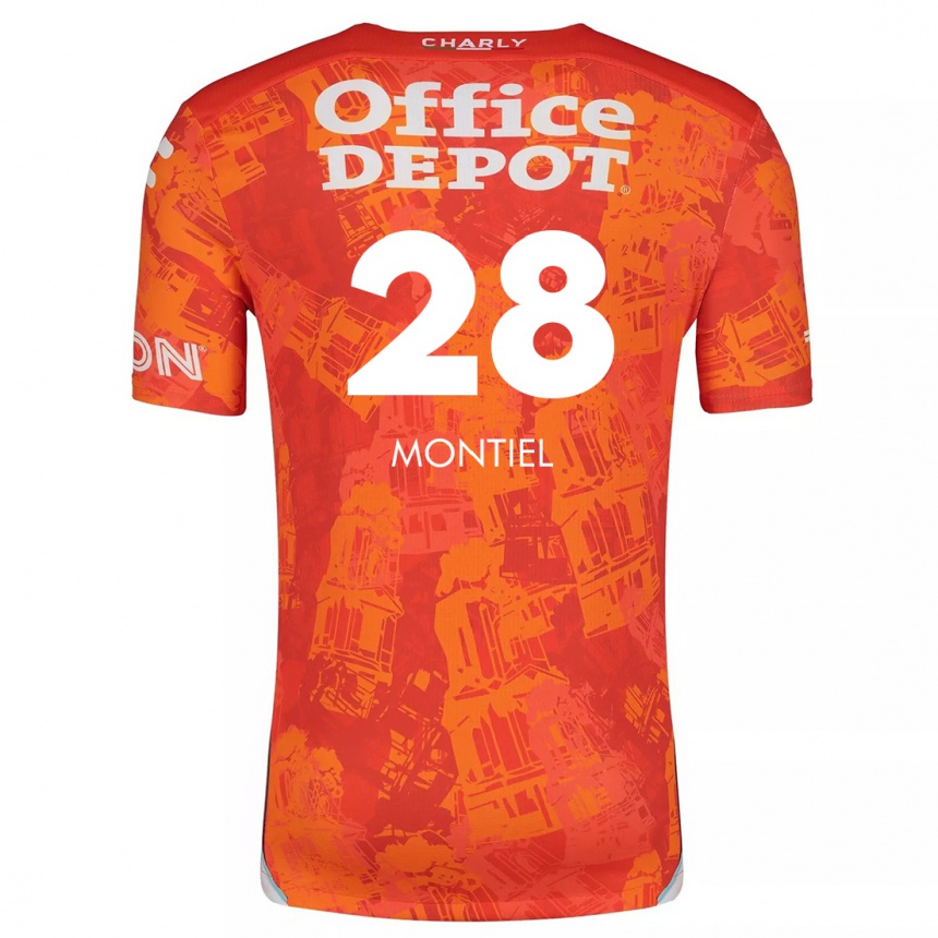 Niño Fútbol Camiseta Elías Montiel #28 Naranja Blanco 2ª Equipación 2024/25 Perú