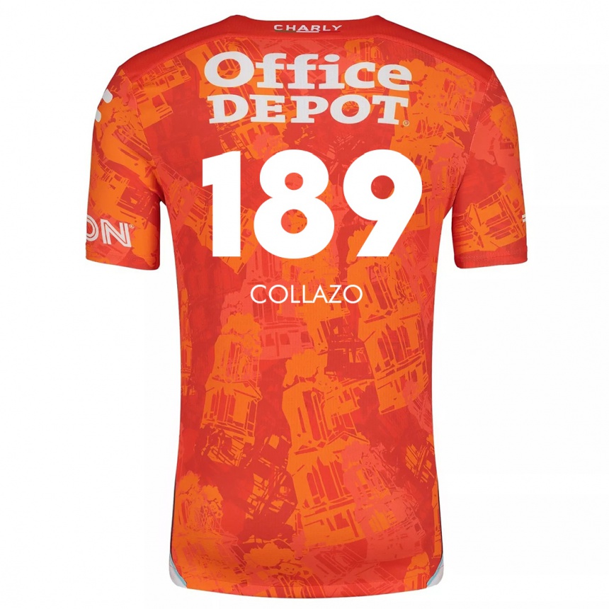 Niño Fútbol Camiseta David Collazo #189 Naranja Blanco 2ª Equipación 2024/25 Perú