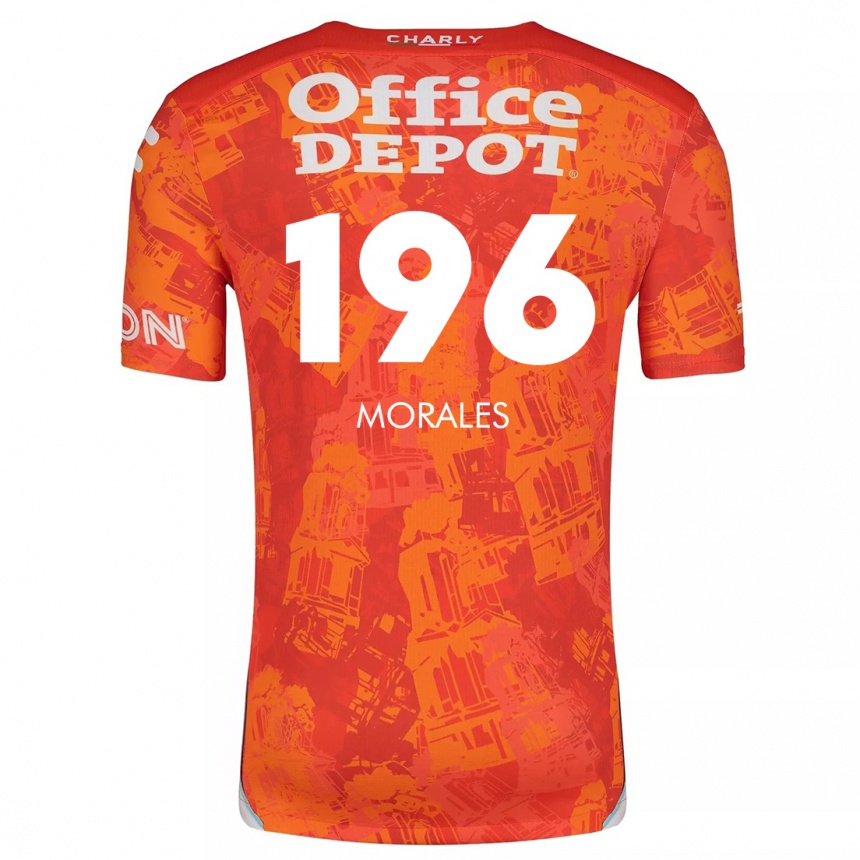 Niño Fútbol Camiseta Erik Morales #196 Naranja Blanco 2ª Equipación 2024/25 Perú