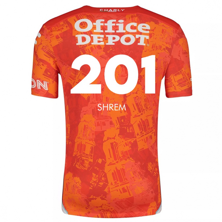 Niño Fútbol Camiseta David Shrem #201 Naranja Blanco 2ª Equipación 2024/25 Perú