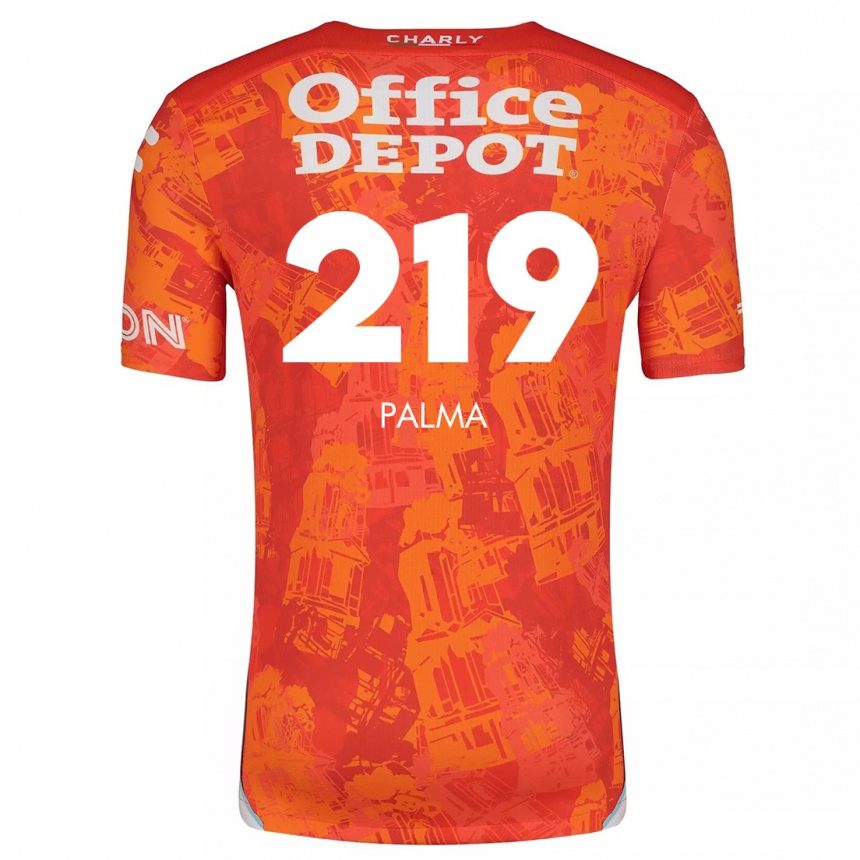 Niño Fútbol Camiseta Pablo Palma #219 Naranja Blanco 2ª Equipación 2024/25 Perú