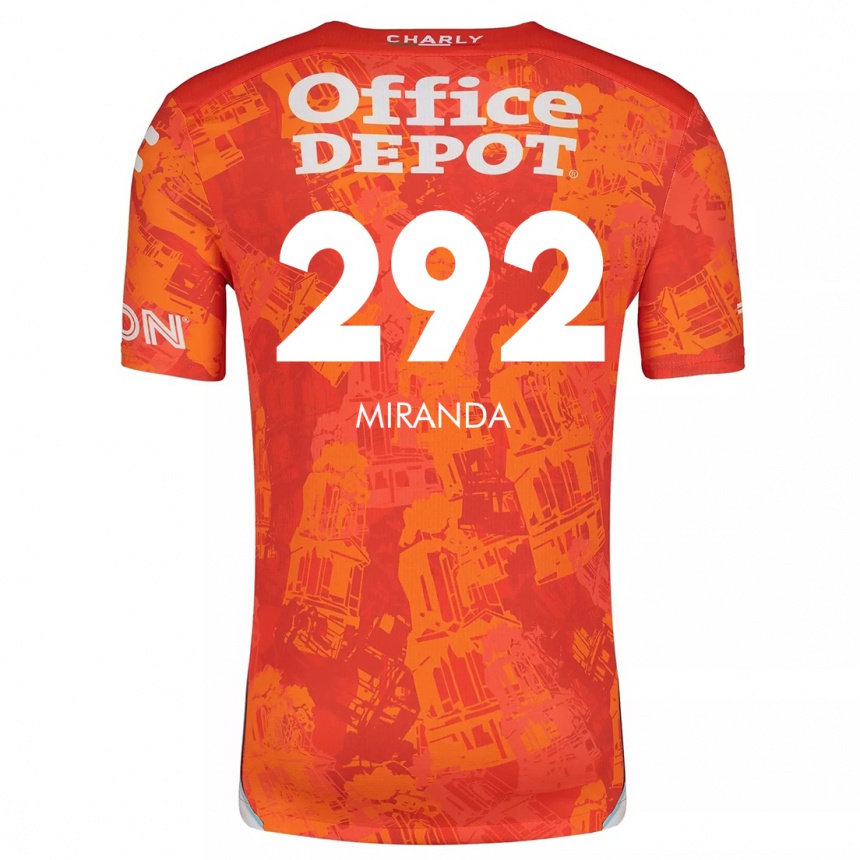 Niño Fútbol Camiseta Herbey Miranda #292 Naranja Blanco 2ª Equipación 2024/25 Perú