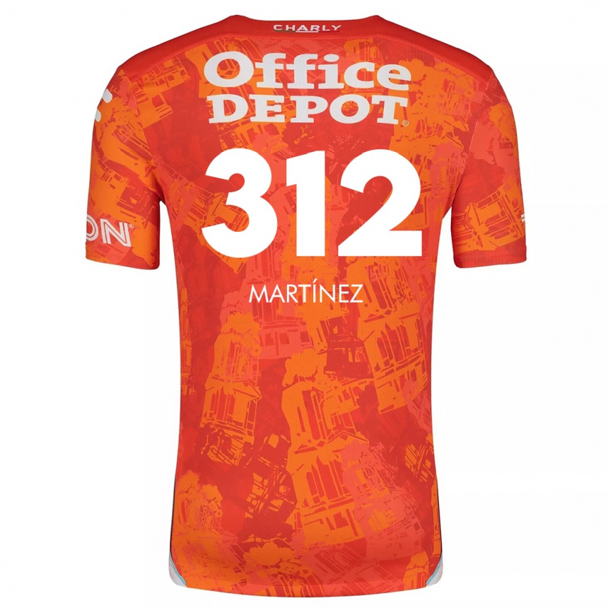 Niño Fútbol Camiseta Ulises Martínez #312 Naranja Blanco 2ª Equipación 2024/25 Perú