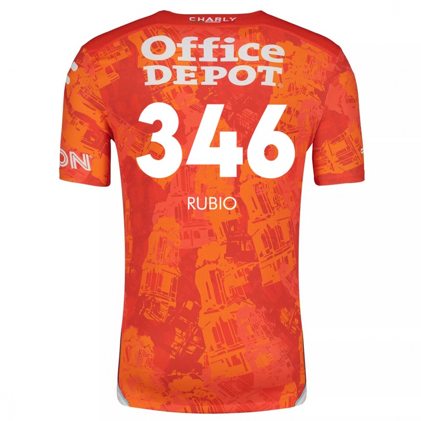 Niño Fútbol Camiseta Mateo Rubio #346 Naranja Blanco 2ª Equipación 2024/25 Perú