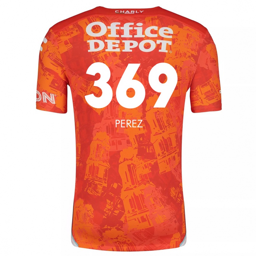 Niño Fútbol Camiseta Santiago Pérez #369 Naranja Blanco 2ª Equipación 2024/25 Perú