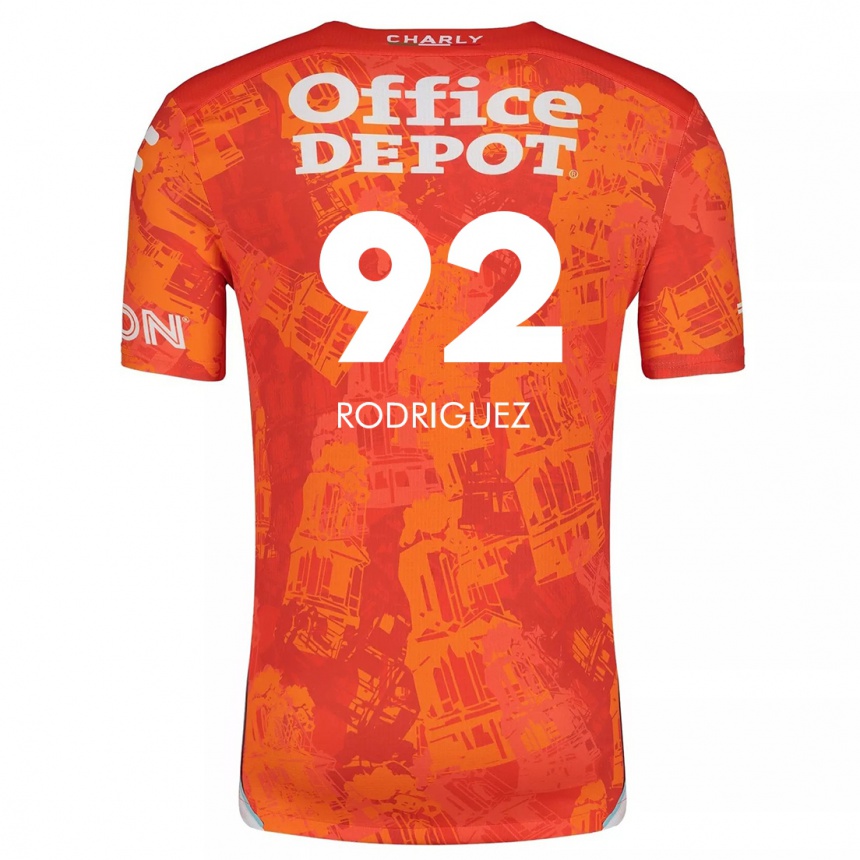 Niño Fútbol Camiseta Sergio Rodríguez #92 Naranja Blanco 2ª Equipación 2024/25 Perú