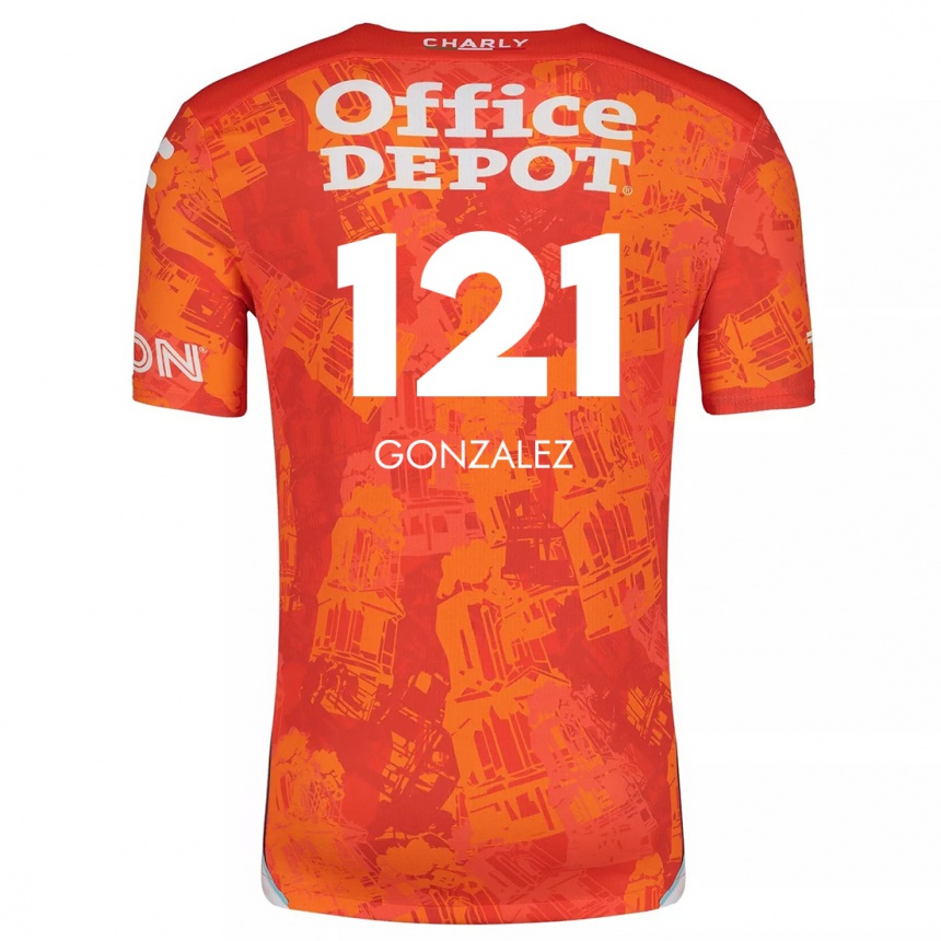 Niño Fútbol Camiseta Cristian González #121 Naranja Blanco 2ª Equipación 2024/25 Perú