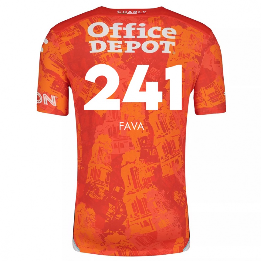 Niño Fútbol Camiseta Marco Fava #241 Naranja Blanco 2ª Equipación 2024/25 Perú