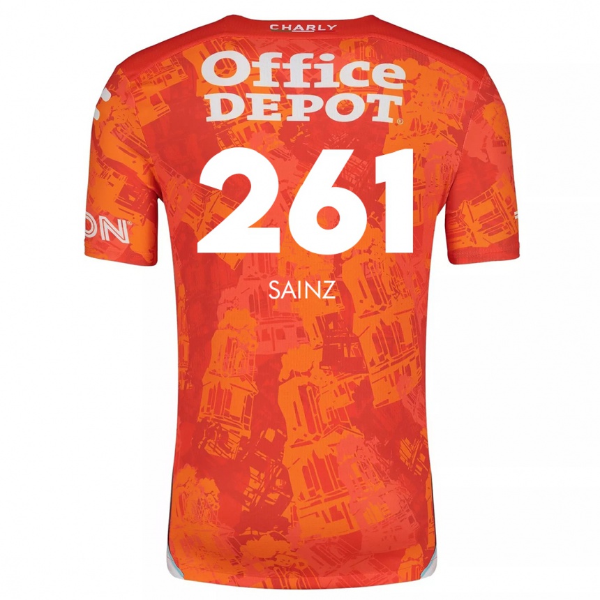 Niño Fútbol Camiseta Diego Sáinz #261 Naranja Blanco 2ª Equipación 2024/25 Perú