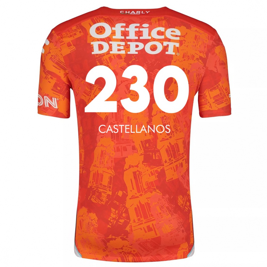 Niño Fútbol Camiseta Edson Castellanos #230 Naranja Blanco 2ª Equipación 2024/25 Perú