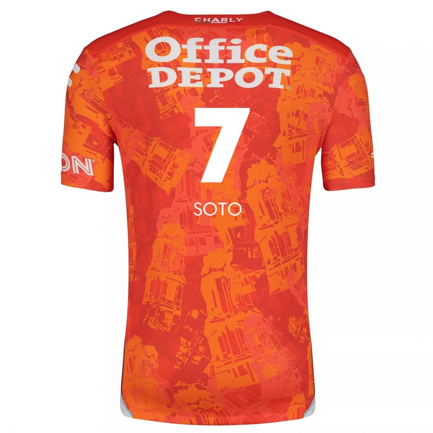 Niño Fútbol Camiseta Alice Soto #7 Naranja Blanco 2ª Equipación 2024/25 Perú