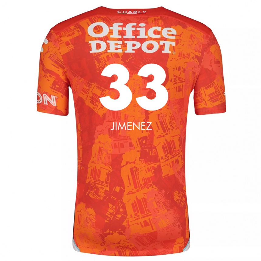 Niño Fútbol Camiseta Stefani Jiménez #33 Naranja Blanco 2ª Equipación 2024/25 Perú