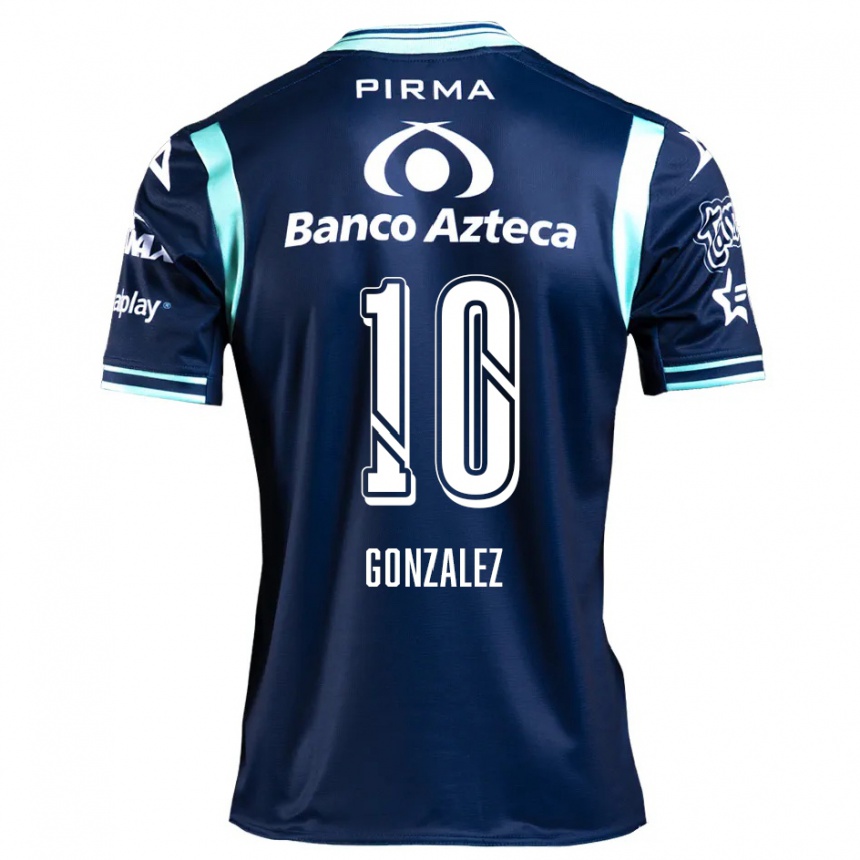 Niño Fútbol Camiseta Jair González #10 Azul Marino 2ª Equipación 2024/25 Perú