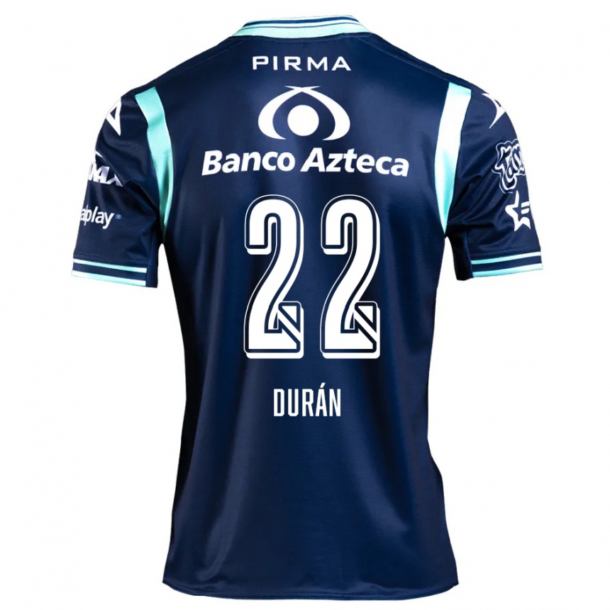 Niño Fútbol Camiseta Rafael Durán #22 Azul Marino 2ª Equipación 2024/25 Perú