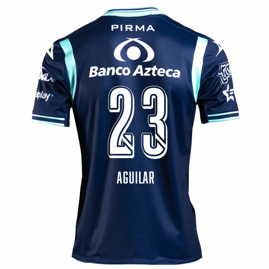 Niño Fútbol Camiseta Daniel Aguilar #23 Azul Marino 2ª Equipación 2024/25 Perú