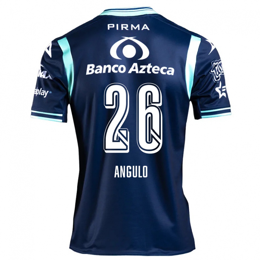 Niño Fútbol Camiseta Brayan Angulo #26 Azul Marino 2ª Equipación 2024/25 Perú