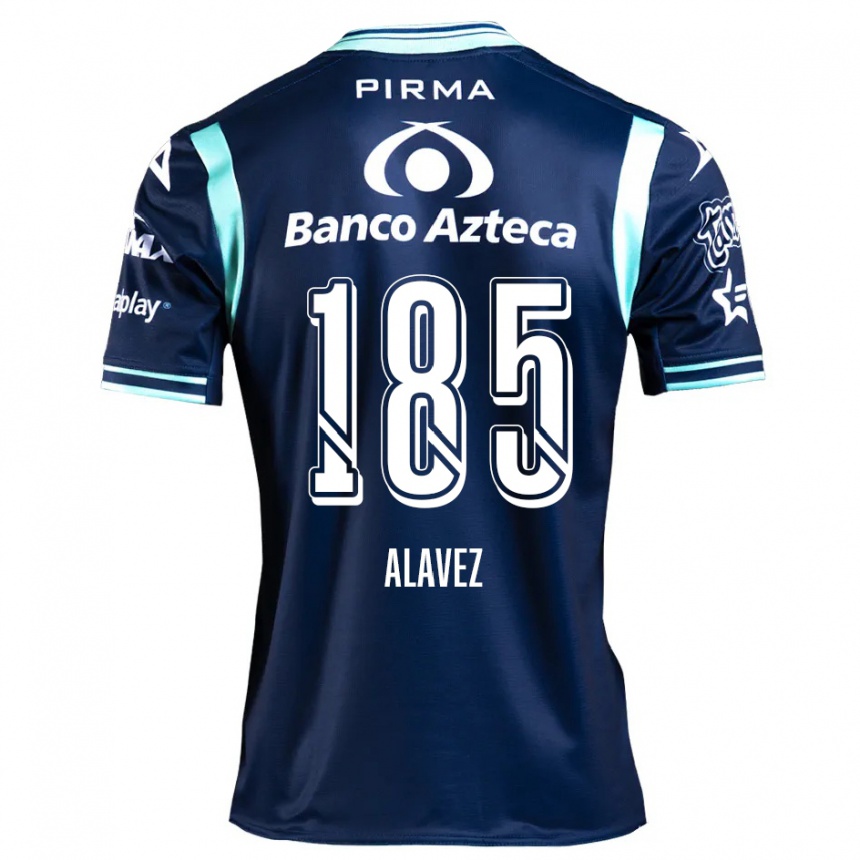 Niño Fútbol Camiseta Brian Alavez #185 Azul Marino 2ª Equipación 2024/25 Perú