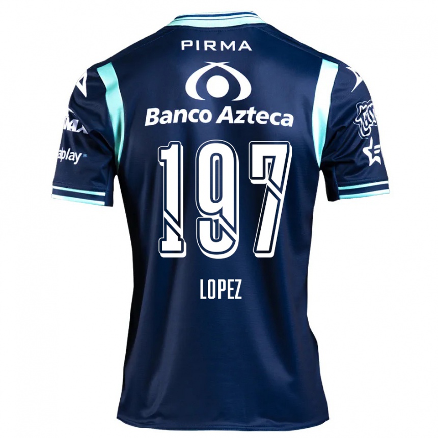 Niño Fútbol Camiseta Sebastián López #197 Azul Marino 2ª Equipación 2024/25 Perú