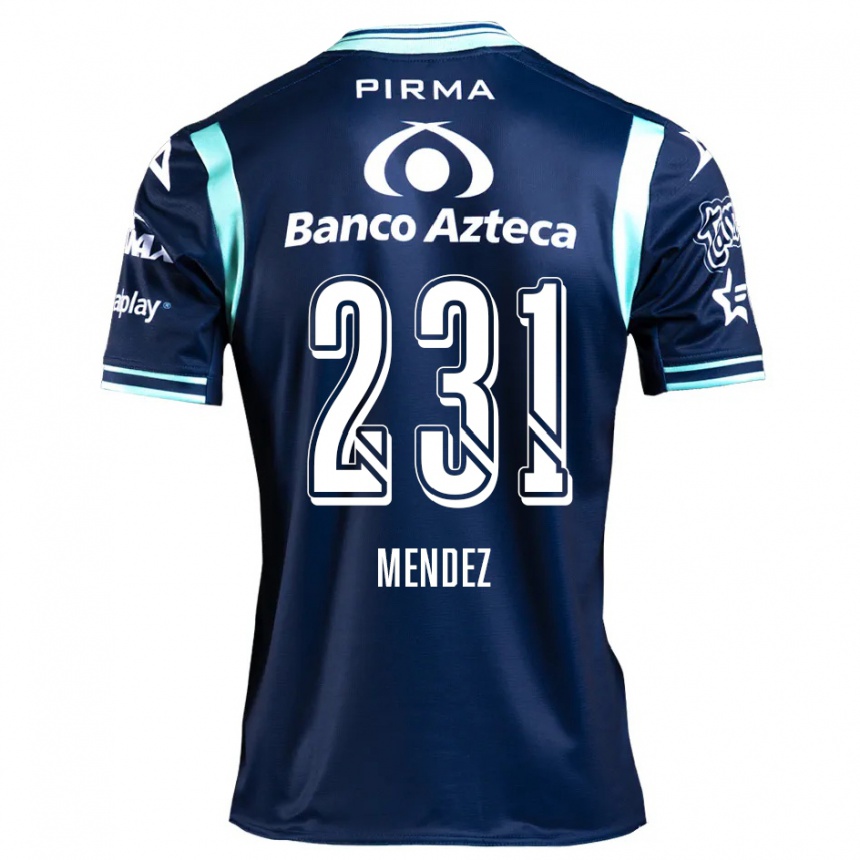 Niño Fútbol Camiseta Alejandro Méndez #231 Azul Marino 2ª Equipación 2024/25 Perú