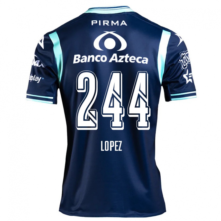 Niño Fútbol Camiseta Daniel López #244 Azul Marino 2ª Equipación 2024/25 Perú