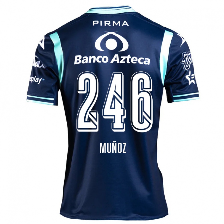 Niño Fútbol Camiseta Zamier Muñoz #246 Azul Marino 2ª Equipación 2024/25 Perú