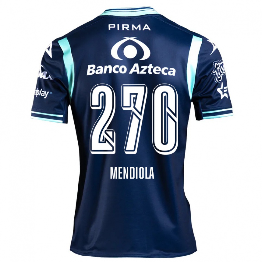 Niño Fútbol Camiseta Carlos Mendiola #270 Azul Marino 2ª Equipación 2024/25 Perú