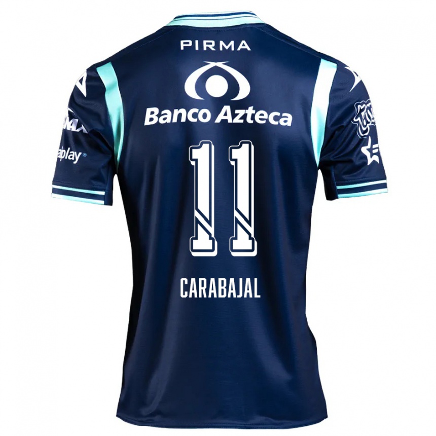 Niño Fútbol Camiseta Gabriel Carabajal #11 Azul Marino 2ª Equipación 2024/25 Perú