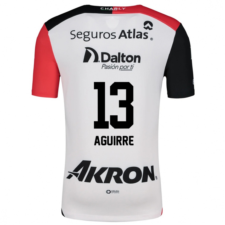 Niño Fútbol Camiseta Gaddi Aguirre #13 Blanco Rojo Negro 2ª Equipación 2024/25 Perú