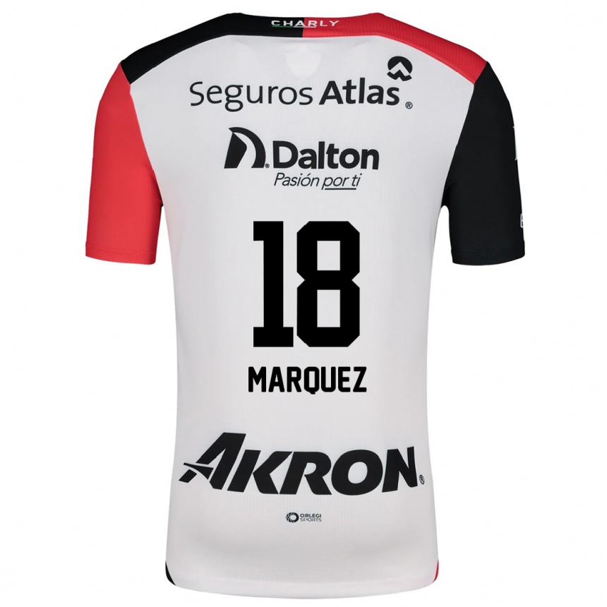 Niño Fútbol Camiseta Jeremy Márquez #18 Blanco Rojo Negro 2ª Equipación 2024/25 Perú