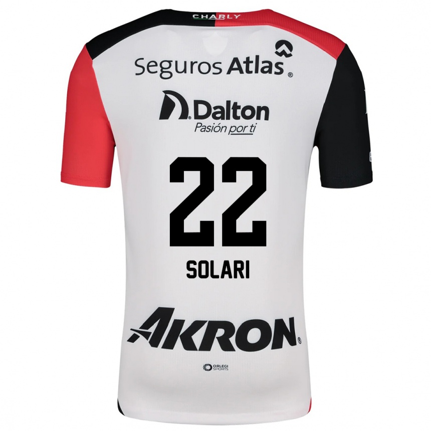 Niño Fútbol Camiseta Augusto Solari #22 Blanco Rojo Negro 2ª Equipación 2024/25 Perú