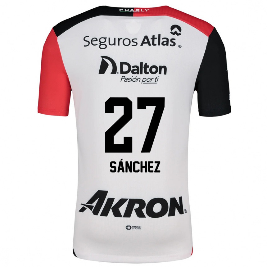 Niño Fútbol Camiseta Antonio Sánchez #27 Blanco Rojo Negro 2ª Equipación 2024/25 Perú