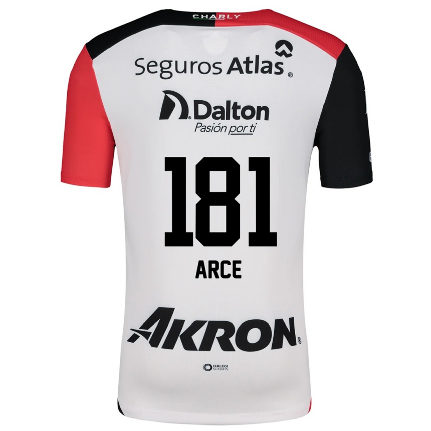 Niño Fútbol Camiseta Edson Arce #181 Blanco Rojo Negro 2ª Equipación 2024/25 Perú