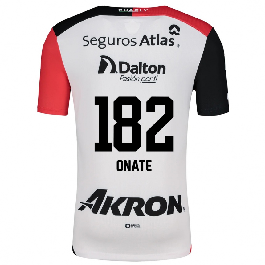 Niño Fútbol Camiseta Axel Oñate #182 Blanco Rojo Negro 2ª Equipación 2024/25 Perú