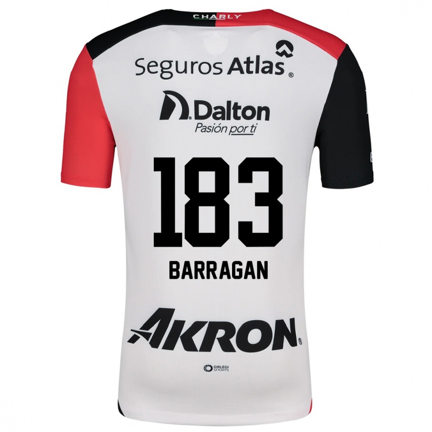 Niño Fútbol Camiseta Roberto Barragán #183 Blanco Rojo Negro 2ª Equipación 2024/25 Perú