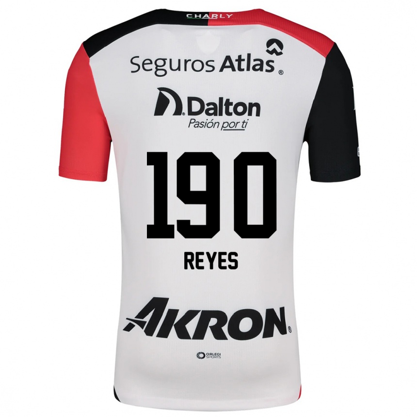 Niño Fútbol Camiseta Óscar Reyes #190 Blanco Rojo Negro 2ª Equipación 2024/25 Perú