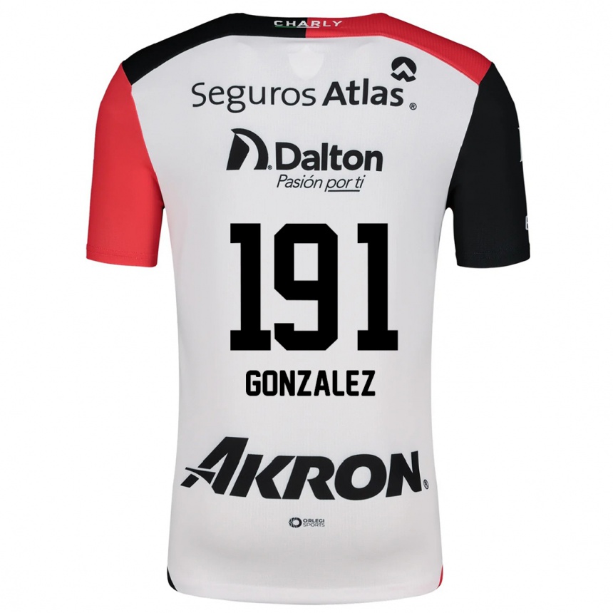 Niño Fútbol Camiseta Juan González #191 Blanco Rojo Negro 2ª Equipación 2024/25 Perú