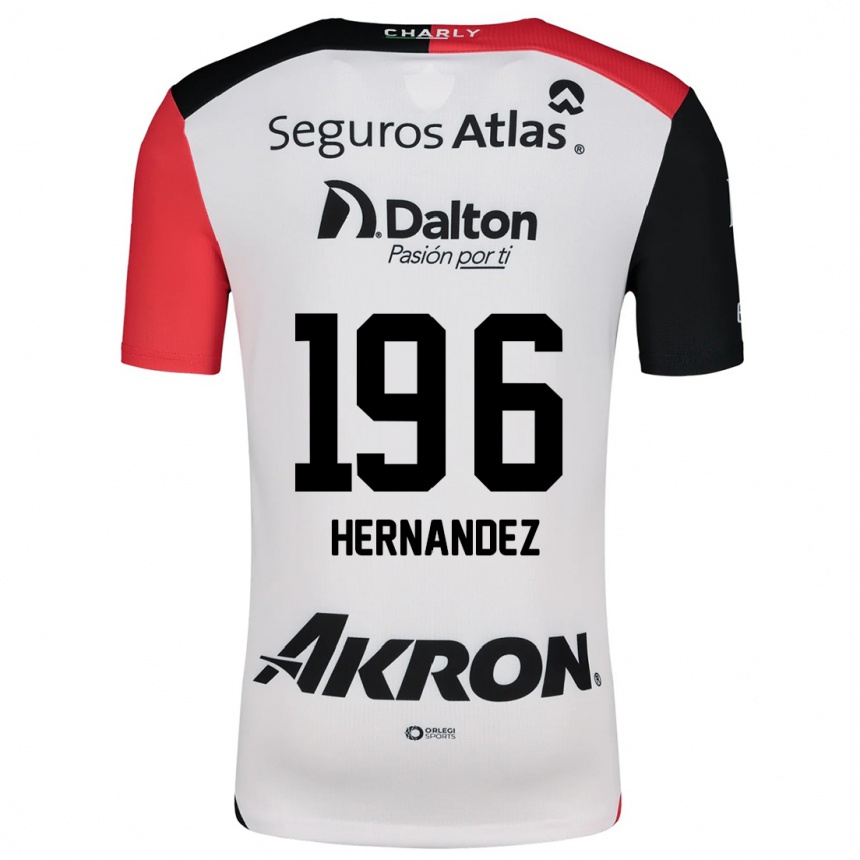 Niño Fútbol Camiseta Miguel Hernández #196 Blanco Rojo Negro 2ª Equipación 2024/25 Perú