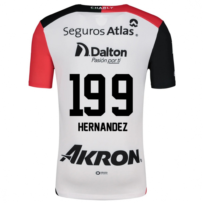 Niño Fútbol Camiseta Sergio Hernández #199 Blanco Rojo Negro 2ª Equipación 2024/25 Perú