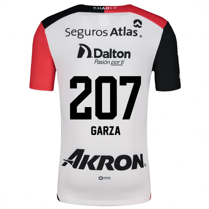 Niño Fútbol Camiseta Rodolfo Garza #207 Blanco Rojo Negro 2ª Equipación 2024/25 Perú