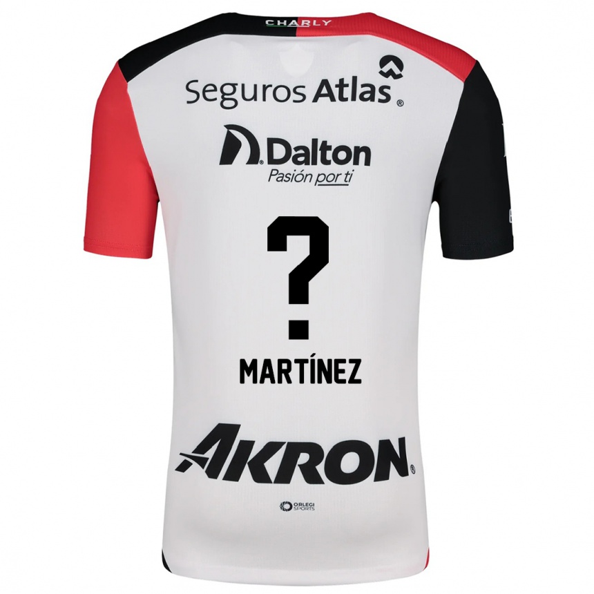 Niño Fútbol Camiseta Erick Martínez #0 Blanco Rojo Negro 2ª Equipación 2024/25 Perú