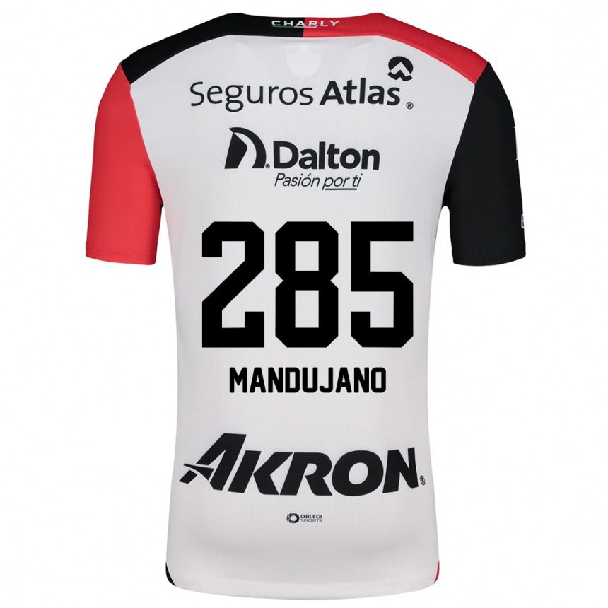 Niño Fútbol Camiseta Sebastián Mandujano #285 Blanco Rojo Negro 2ª Equipación 2024/25 Perú