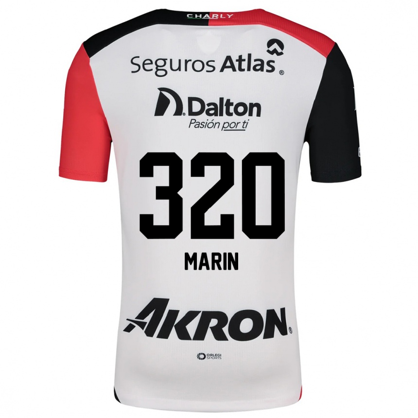 Niño Fútbol Camiseta Donato Marín #320 Blanco Rojo Negro 2ª Equipación 2024/25 Perú