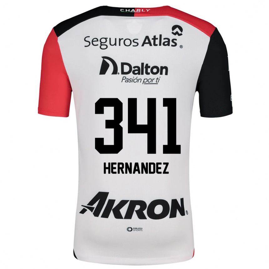 Niño Fútbol Camiseta Leonardo Hernández #341 Blanco Rojo Negro 2ª Equipación 2024/25 Perú