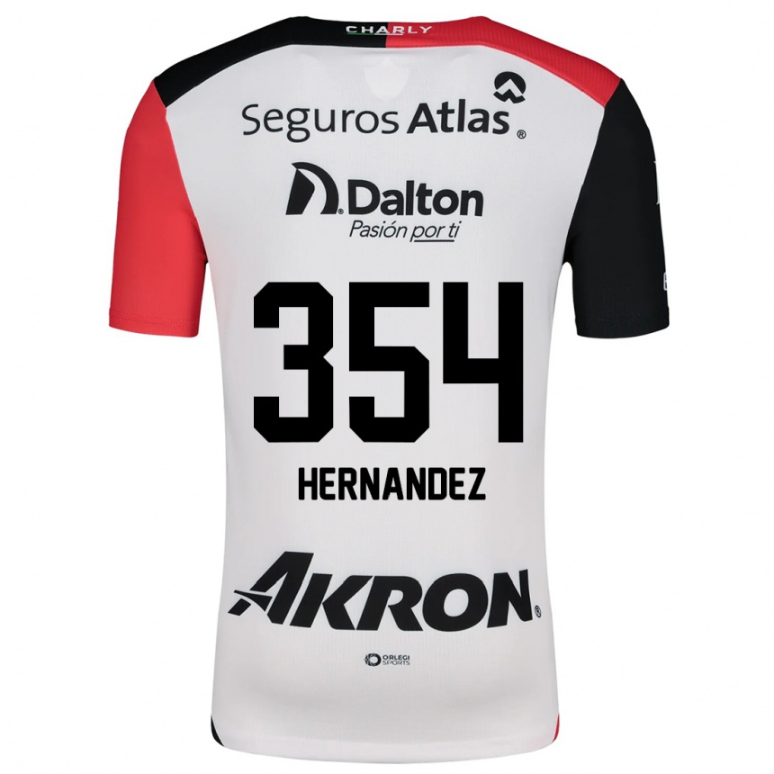 Niño Fútbol Camiseta Daniel Hernández #354 Blanco Rojo Negro 2ª Equipación 2024/25 Perú