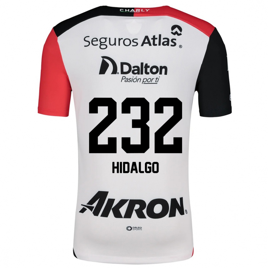 Niño Fútbol Camiseta Óscar Hidalgo #232 Blanco Rojo Negro 2ª Equipación 2024/25 Perú