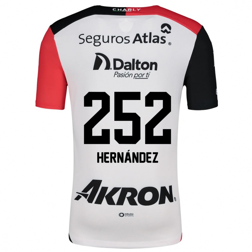 Niño Fútbol Camiseta Luis Hernández #252 Blanco Rojo Negro 2ª Equipación 2024/25 Perú