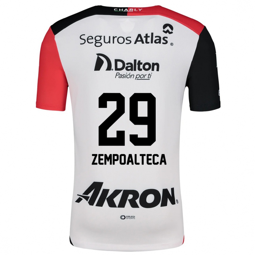 Niño Fútbol Camiseta Karla Zempoalteca #29 Blanco Rojo Negro 2ª Equipación 2024/25 Perú