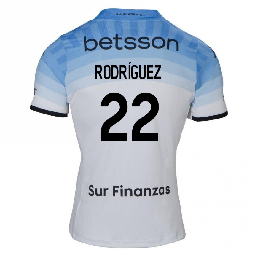 Niño Fútbol Camiseta Baltasar Rodríguez #22 Blanco Azul Negro 2ª Equipación 2024/25 Perú